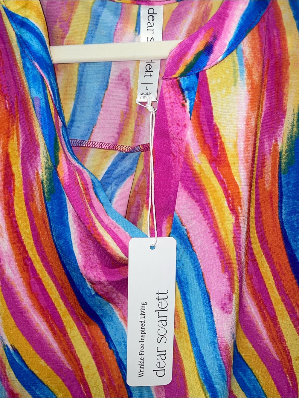 Dear Scarlett Rainbow Stripe Blouse - Picture 2 of 4
